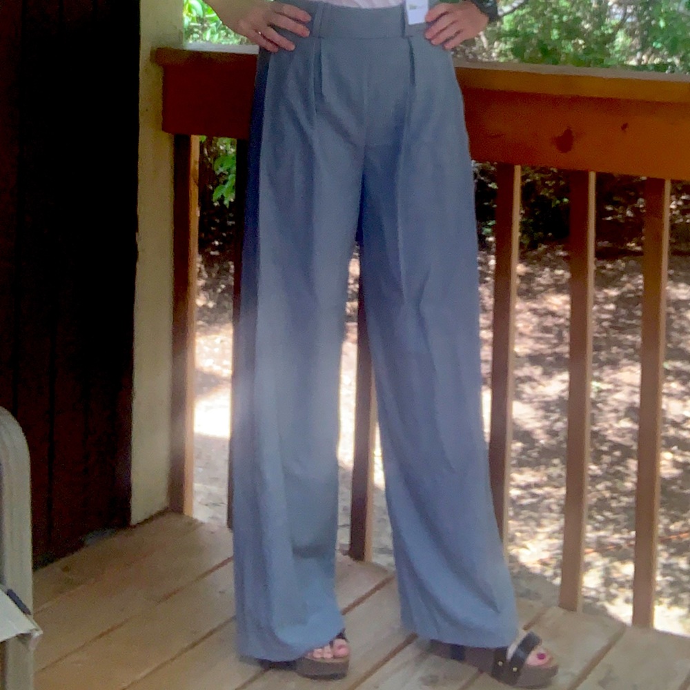 Topshop Grey Wide Leg Pants 6